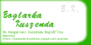 boglarka kuszenda business card